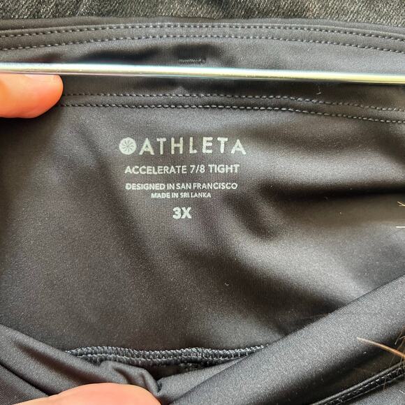 Athleta Accelerate 7/8 Tight Leggings Black 3X Plus Size High Rise Stretch - Picture 10 of 12